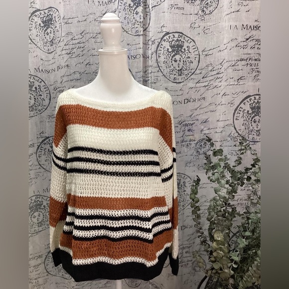 NO BRAND | Striped Knit Sweater - Picture 3 of 6